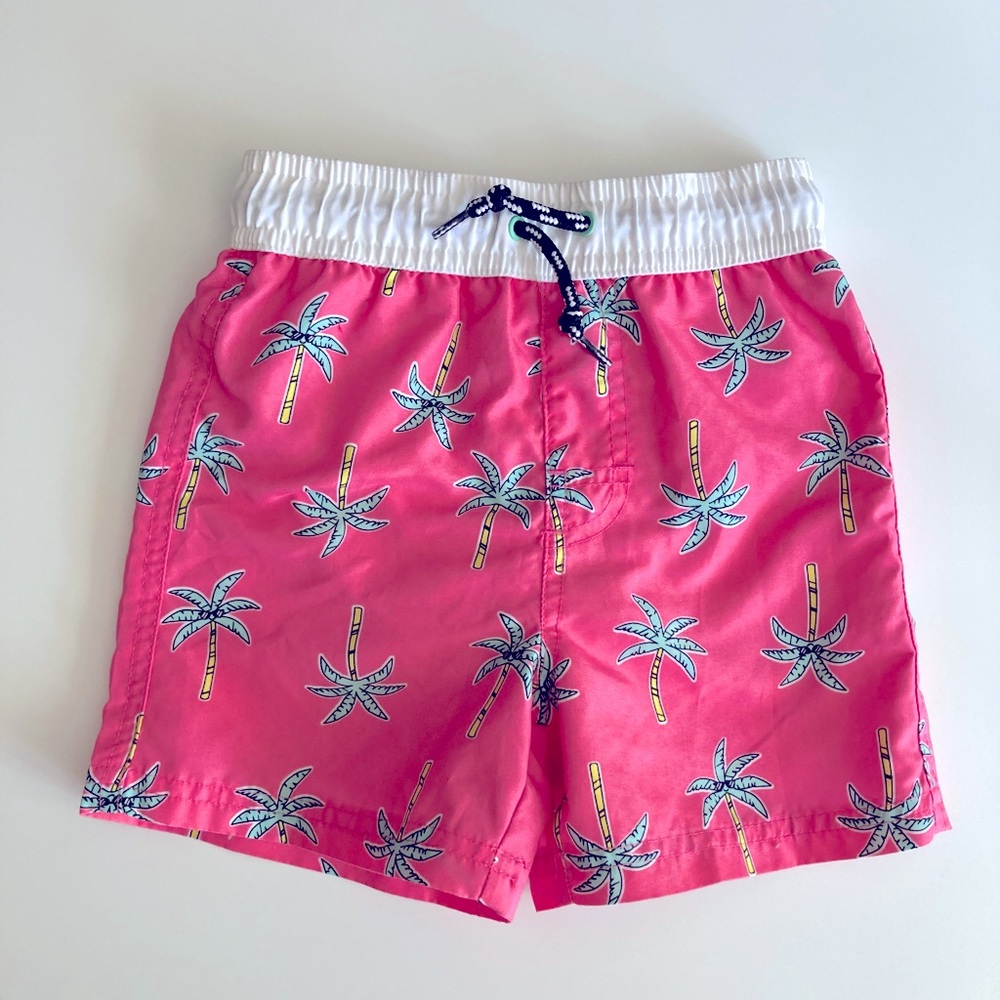 George • Toddler Pink Palm Tree Swim Shorts Swim Trunks Bathing Suit Size 3T